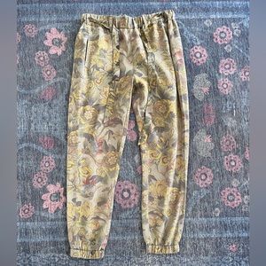 Pam & Gela Olive Green Floral Pant